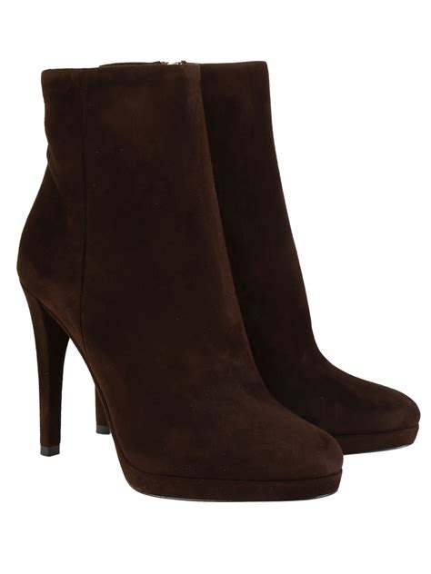 prada brown suede heels|prada high heel boots.